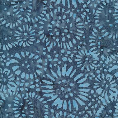Sun Flower Drak Slate Gray Batik Fabric Sf890323