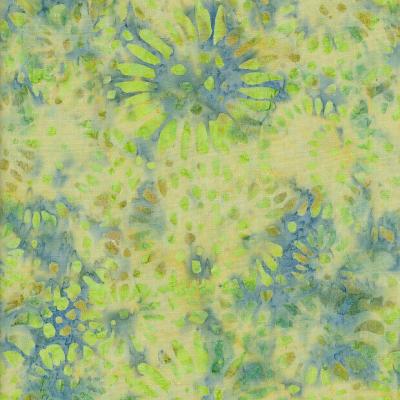 Sun Flower Green Batik Fabric Sf230323
