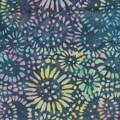 Sun Flower Slate Gray Batik Fabric Sf560323